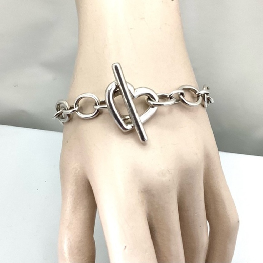 Heart Bracelet Solid Sterling Silver - image 2